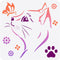 FINGERINSPIRE Cat Stencil 11.8x11.8inch Square Painting Stencil Cat Head Stencil Butterfly Template Cat Paw Stencil Washable Drawing Template for ...