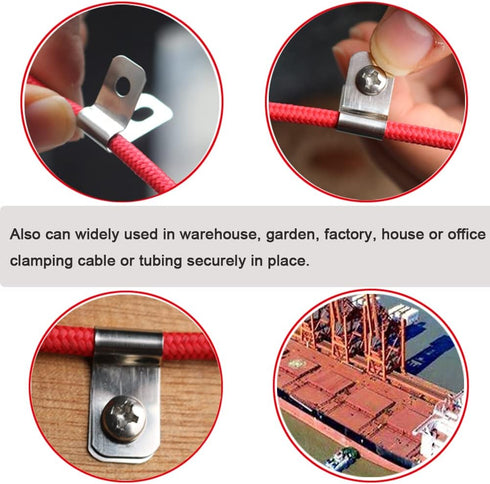 200 Pcs Fence Wire Clamps Agricultural Fencing Mounting Clips, Stainless Steel Wire Clips Cord Clamp for Mount 12-16 Gauge Welded Wire to Wood, Me...
