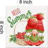 Summer Strawberry Gnome Canvas Wall Art Framed Print 8x8 Inch Hello Summer Poster Painting Desk Sign Home Kitchen Decor...