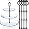3 Tier Cake Stand Fitttings Kits Fruit Cake Plate Handle Fitting Cupcake Hardware Rod Stand Holder Black Crown 5 Sets?Plate not Included?...
