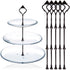 3 Tier Cake Stand Fitttings Kits Fruit Cake Plate Handle Fitting Cupcake Hardware Rod Stand Holder Black Crown 5 Sets?Plate not Included?...