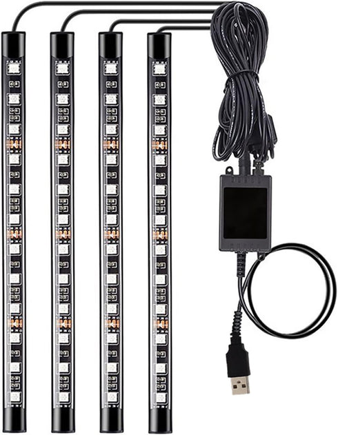 Led Interior Car Lights, Controller Led Lights for Cars, Multicolor Music Underglow Lighting Kits with Wireless Control and Sound Active Function,...