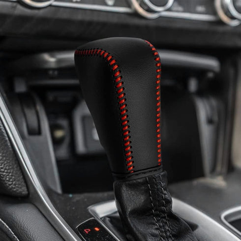 Gear Shift Knob Cover for Honda HRV/CRV 2023 Auto Leather Gear Shifter Knob Protector Trim for Honda Accord 2023-2018/ Civic 2022+ Accessories(Bla...