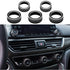 5pcs Aluminum Car Centre Console AC Air Conditioning Knob Sound Volume Knob Cover Trim for 10th Honda Accord Sedan Sport EX EX-L LX 2018 2019 2020...