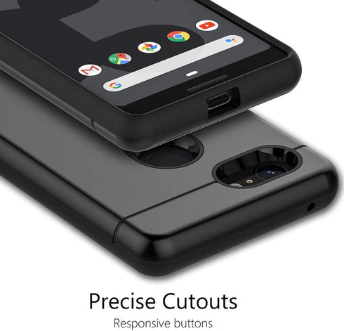 Teelevo Wallet Case for Google Pixel 3, Dual Layer Case with Card Slot Holder and Integrated Kickstand for Google Pixel 3 - Black...