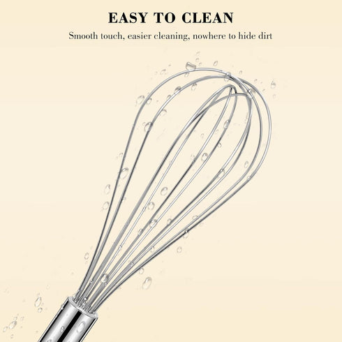 NileHome Stainless Steel Whisk Set 8" 10" 12" Kitchen Whisk Balloon Whisk Kitchen Wisk Wire Whisks for Cooking, Whisking, Blending, Beating, Stirr...