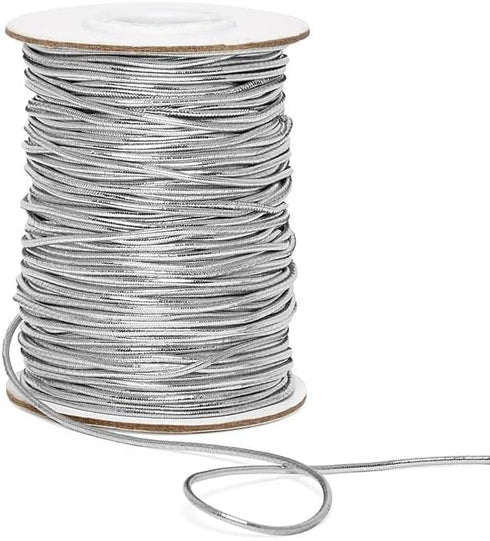 Silver Elastic Cord 2 mm X 50 Yards...