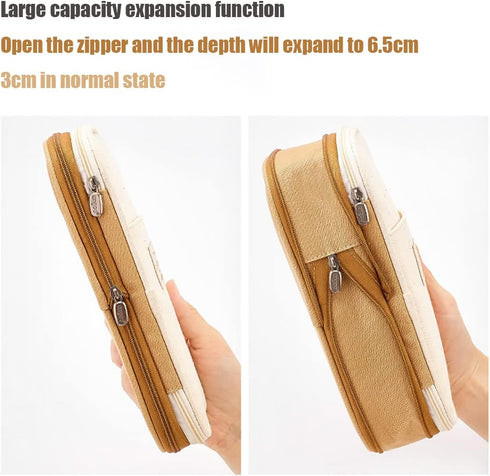Big Capacity Pencil Pen Case Office Large Storage High Capacity Bag Pouch Holder Box Organizerfor Office Travel Holder Box?Navy blue?...