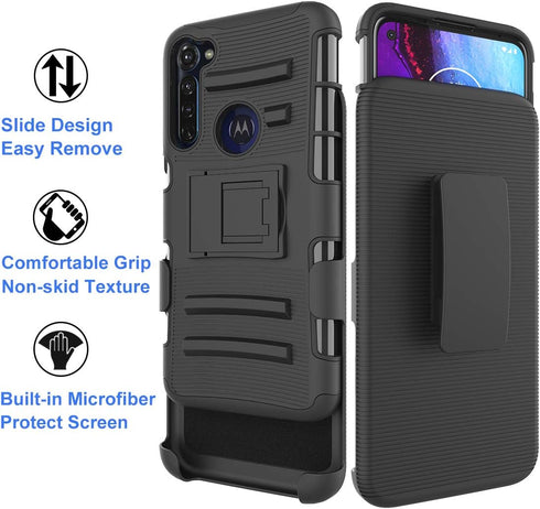 Ailiber Moto G Stylus Holster Case, Motorola G Stylus Screen Protector, Swivel Belt Clip Kickstand Holder Heavy Duty Rugged Fullbody Armor Shell P...