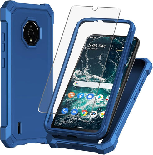 for Nokia C200 case, with Tempered Glass Screen Protector 360 Full-Body Soft TPU Bumper Shockproof Silicone Protective Phone Cover Case for Nokia ...