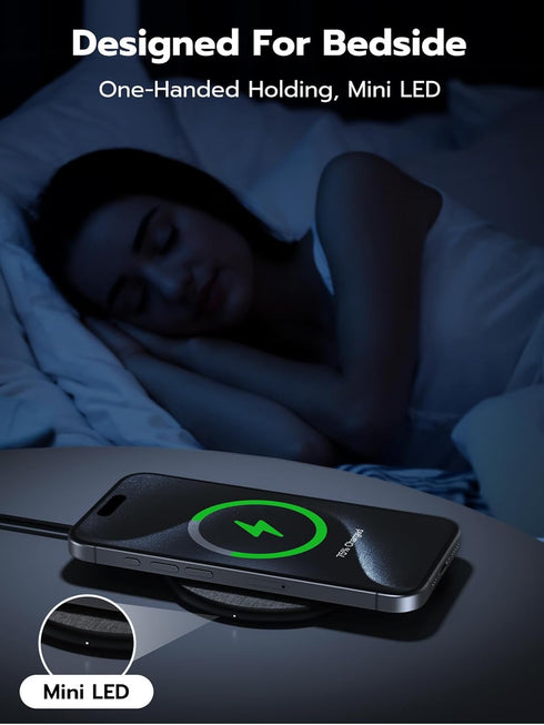NewQ Wireless Charger, 15W Max Wireless Charging Pad for iPhone 15 14 13 12 11 X 8 Mini/SE/Pro/Max/Plus, Samsung Galaxy S23/S22/S21/S20/S10/S9/S8/...