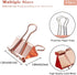 Large Rose Gold Binder Clips 1.6 inch 24 pcs, Capacity 0.66 Inch 41 mm fold clips, Large Binder Clips, Paper Binder Clips, Large Paper Clips, Offi...