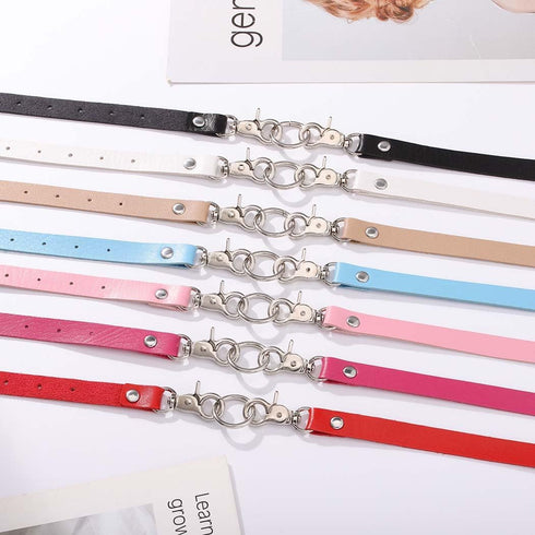 Punk Leather Choker Goth Choker Collar Interlocking Choker Necklace PU Necklace Jewelry for Women...