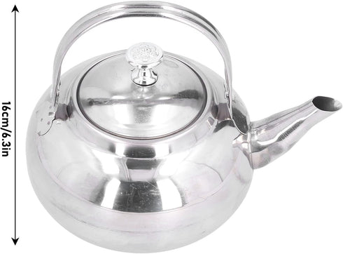 Stainless Steel Teapot, 6.3inch Coffee Pot Teapot Tea Kettle, Exquisite Teapot Coffee Pot with Tea Strainer for Home Restaurant...