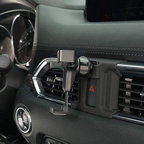 BEERTE Phone Holder fit for Mazda CX-5 2017-2025 Adjustable Air Vent Car Dashboard Cell Phone Mount Carbon Fiber Pattern Gravity Phone Mount fit f...
