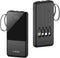 Portable Charger with Built in Cables,10000mAh Slim USB C Power Bank,5 Output 3 Input LED Display High Speed External Battery Pack Travel Phone Ch...