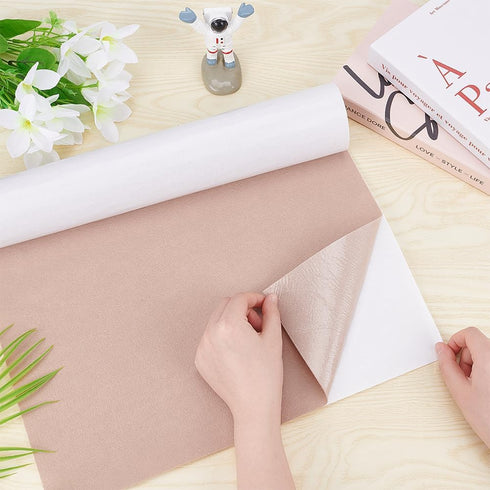 BENECREAT 15.7x78.7(40cmx2m) Khaki Self-Adhesive Felt Fabric Jewelry Box Lining for DIY Costume Making and Furniture Protection, 1mm Thick...