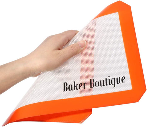 Silicone Baking Mat Set, Reusable Heat Resistant Non-stick Silicon Liner, Professional Grade Silicone Pads for Quarter Sheet (11.6" x 8.1", 3 Piec...