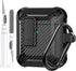 Olytop for Airpods 2nd 1st Generation Case Men Lock with Cleaner Kit, Rugged AirPod 2/1 Gen Protective Hard Cover Shockproof Skin Boys Women with ...