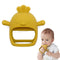 Chick Shape Baby Teething Toys, Never Drop Hand Wrist Teether, Baby Chew Toys for Sucking Needs, Food-Grade Silicone Baby Mitten Teether for Sooth...