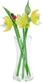 Red Co. Decorative Glass Lovely Flower Bouquet with Vase, Gift Boxed – Yellow Daffodils...