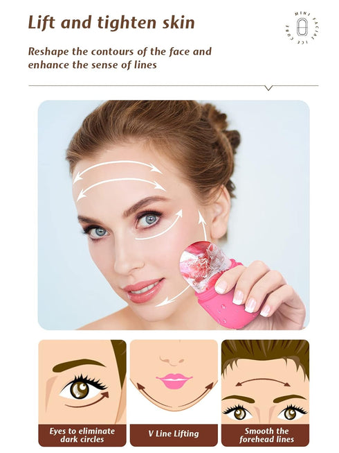 Ice Roller for Face & Eye, Beauty Facial Ice Holder Mold Face Puffiness Relief Massage Skin Care Tools for Brighten Lubricate Shrink Pores Remove ...