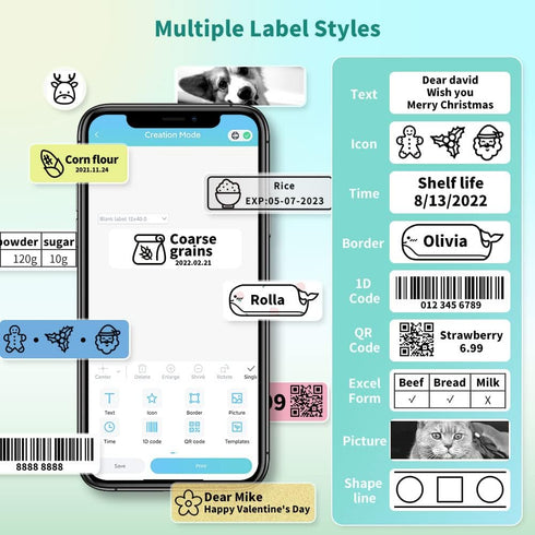 Phomemo Label Maker Machine with Tape, Q31 Mini Bluetooth Label Maker, Ink-Less Wireless Portabel Small Label Printer Machine for iOS/Android, The...