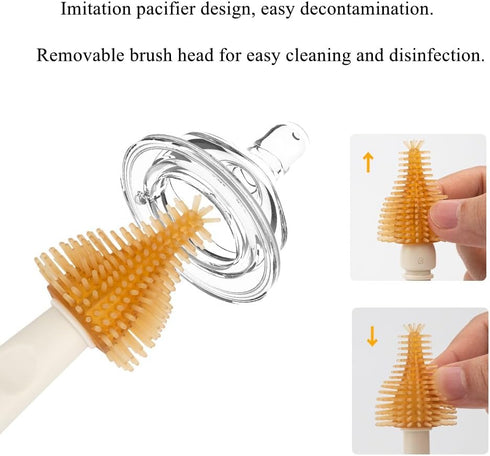 Travel Baby Bottle Cleaning Brush Set, Include Silicone Bottle Brush, Silicone Nipple Brush, Straw Brush, Soap Dispenser and Storage Box, Travel B...