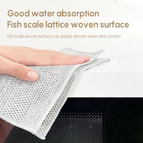 6 Pcs,12 Pcs Double Layer Multipurpose Non-Scratch Wire Dishcloth, Metal Dish Washing Cloths, Wire Cleaning Cloths for Kitchen, Double Stainless S...