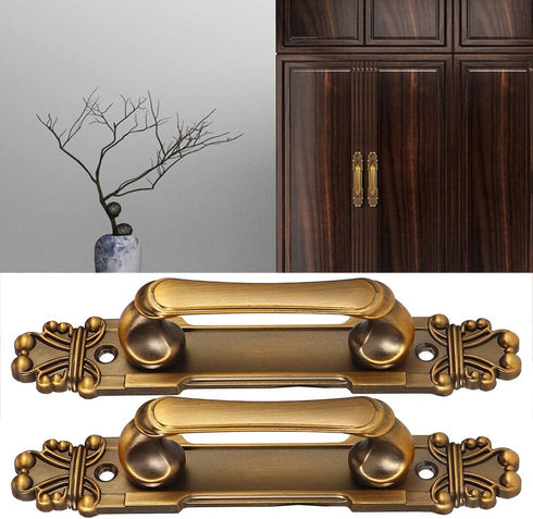 Yosoo Cabinet Door Handle, 2Pcs/Set European Style Antique Zinc Alloy Door Pull Handle Cabinet Hardware Accessory...