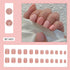 24Pcs Pink Press on Nails Short Square Fake Nails Pink Glitter Full Cover Artificial Nails Glue on Nails Nude Glossy Designs Nails Art Supplies Co...