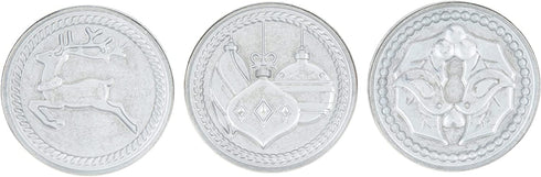 Nordic Ware 01236 Yuletide Cast Cookie Stamps, 3-inch rounds, Silver...