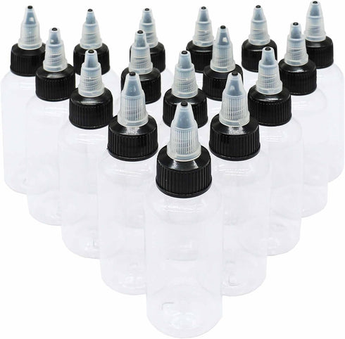 16Pcs 2 oz Bottles,PET Plastic Extruded Liquid Bottle,Hard Plastic Extruded Liquid Bottle,dropper,dispensing bottle,Laboratory wash Bottle,Waterco...