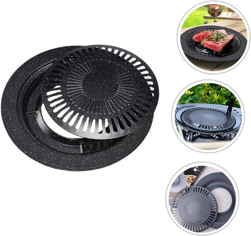 Portable Gas Stove Iron Baking Pan Baking Dishes for Oven Korean Bbq Grill Pan Table Bbq Plate Kabob Grill Roasting Pans for Ovens Korean Grill Pa...
