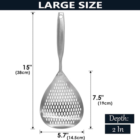 KAYCROWN Skimmer Slotted Spoon, 304 Stainless Steel Ladle/Strainer for Cooking and Frying, Pasta Strainer/Frying Spoon for Kitchen and Colander...