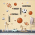 Supzone Sport Balls Wall Stickers Boys Wall Decals Basketball Soccer Baseball Football Hockey Wall Decor Boys Playroom Bedroom Classroom Living Ro...