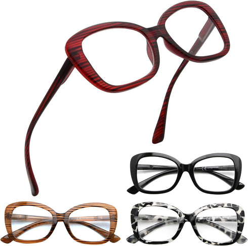 Eyekepper 4-Pack Chic Reading Glasses for Women Oversized Readers +1.75...