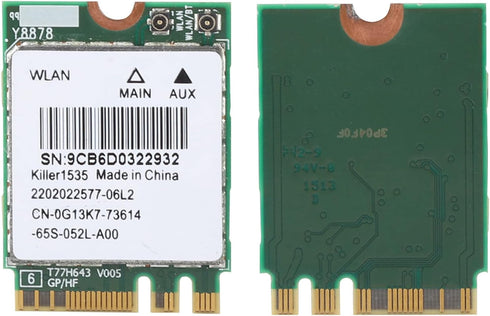 5G 867Mbps Bluetooth 4.1 Wireless Network Card, WiFi Game M.2 NGFF WiFi Wireless Adapter,for Killer Wireless-AC 1535 Dual Band (2.4 GHz 5 GHz) 802...