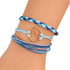 Handmade Wave Braided Wax Rope Adjustable Strand Bracelet Set Waterproof Charm Stretch Knot String Thread Bracelets Simple Life PursuitFriendship ...