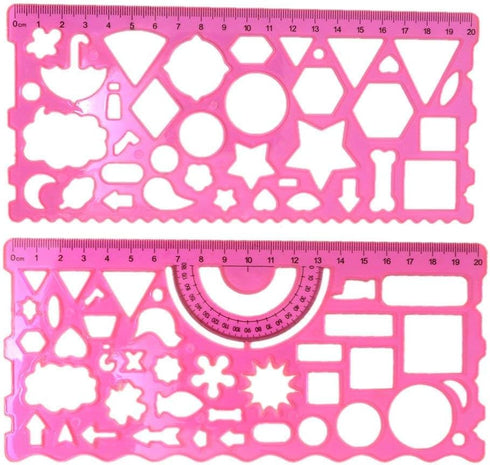 BronaGrand Plastic Templates Drawing Geometric Rulers Triangle Circle Drawing Ruler(Random Color)...