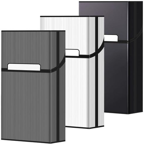 roygra Cigarette Case for 100's Size, 100mm 100S, Aluminum Magnetic 20 Capacity - Set of 3...