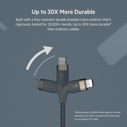 Belkin BoostCharge Pro Flex Braided USB Type A to Lightning Cable (2M/6.6FT), MFi Certified Charging Cable for iPhone 13, 12, 11, Pro, Max, Mini, ...