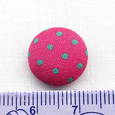 Chenkou Craft 100pcs 12MM(1/2") Polka Dot Flatback Fabric Covered Button Scrapbooking Craft (Multi-color)...