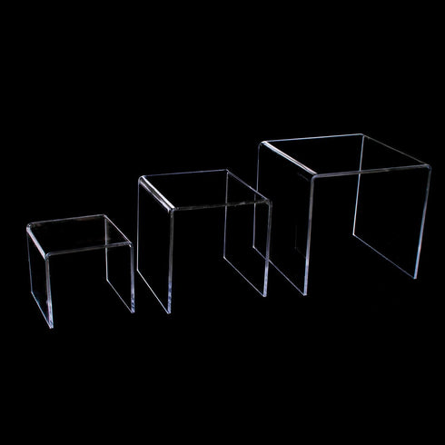 Super Z Outlet Clear Acrylic Riser Set of Three (3-Inch, 4-Inch, 5-Inch)...