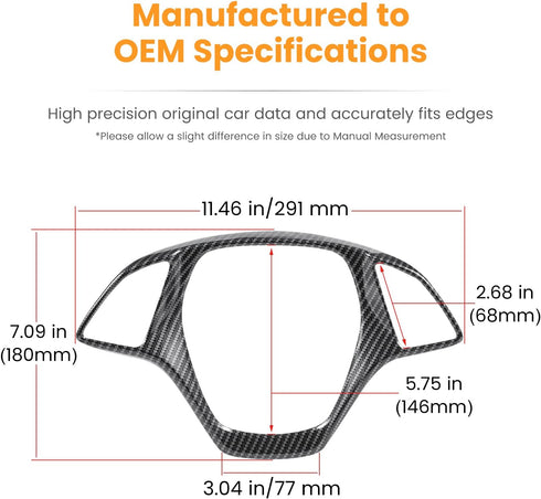 Carbon Fiber Look Steering Wheel Cover Molding Cover Trim For Chevrolet Corvette C7 Z06 Z51 ZR1 Stingray Grand Sport 2014 2015 2016 2017 2018 2019...