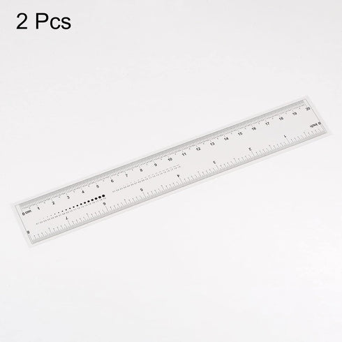 2pcs Film Flexible Ruler 8 Inch 0.5mm Scale PET Plastic Folding Straight Ruler Calibration Soft Ruler Measuring Tool for Factory, Transparent...
