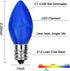 25 Pack C7 LED Christmas Lights Replacement Bulbs,Ceramic Multicolor Christmas Light Bulbs 0.6Watt Dimmable E12 LED Replacement Bulbs for Christma...
