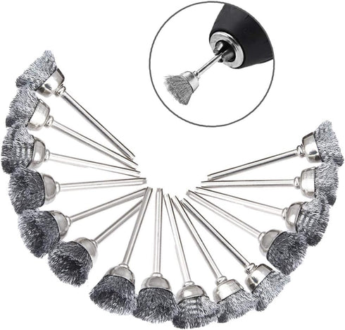 Mesee 45Pcs Steel Wire Brushes Wheels Set with 1/8" Shank Polishing Wire Wheel Cup Pen Brush Accessories Kit Fit Rotary Tool for Buffing Cleaning ...