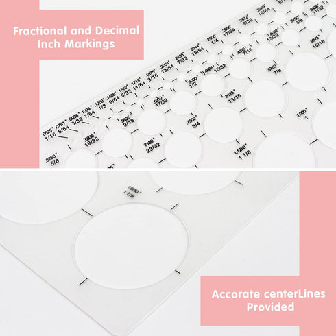 Tamaki Circle Template Circle Round Stencil Templates for Drafting for Office and School Building Formwork Drawings Templates, Large and Small Siz...