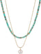 2Pcs Beaded Gemstone Layered Necklace for Women Colorful Boho Bead Choker Necklace Natural Stone Freshwater Pearl Surfer Beach Necklace 14K Gold P...